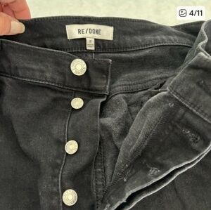 RE/DONE High Rise Ankle Crop Jeans Faded Black size 32